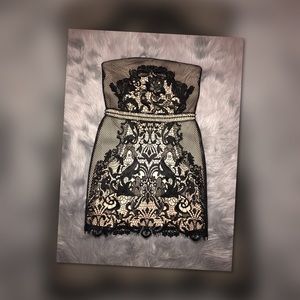 Express // Crochet Lace Strapless Dress